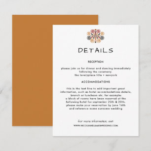 African Decor Wedding Information Guest Informatiekaartje