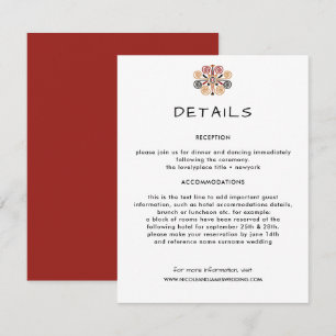 African Decor Wedding Information Guest Informatiekaartje