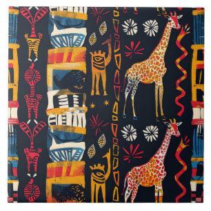 African Design, Giraffe Keramische Tegel Tegeltje