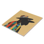 African Design, inboorlingen, Petten Keramische Te Tegeltje (Zijkant)