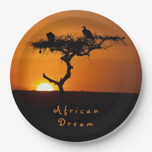 African Dream sunset romantic foto met tekst Papieren Bordje (Voorkant)