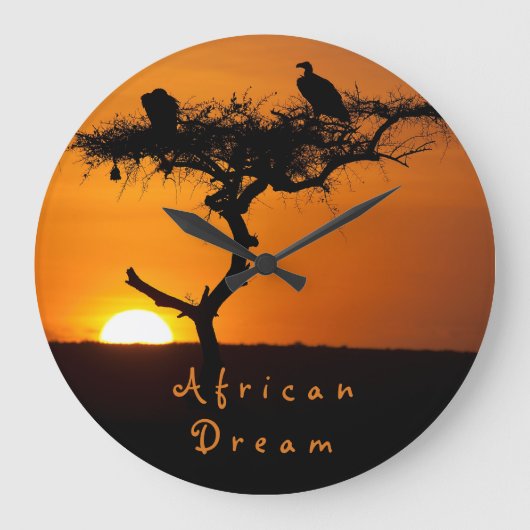 African Dream sunset romantic foto with text Grote Klok (Voorkant)
