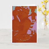 African Drummers-Tribal ArtBlank Wenskaart Kaart (Gele Bloem)