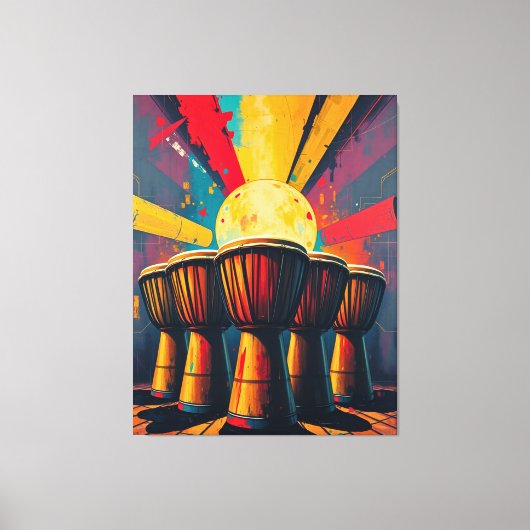 African Drums Wall Art – gedurfde Abstracte muziek Canvas Afdruk (Voorkant)
