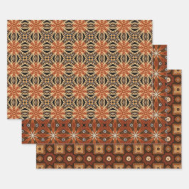 African Earth Naadloze Etnische Patroon Set 1 Inpakpapier Vel