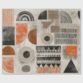 African elements in muted colors cadeaupapier (Vlak)
