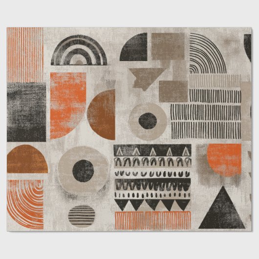 African elements in muted colors cadeaupapier (Vlak)