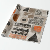 African elements in muted colors cadeaupapier (Uitgerold)