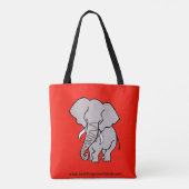 African ELEPHANT - Bedreigd dier - Natuur - Rood Tote Bag (Achterkant)