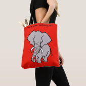 African ELEPHANT - Bedreigd dier - Natuur - Rood Tote Bag (Dichtbij)