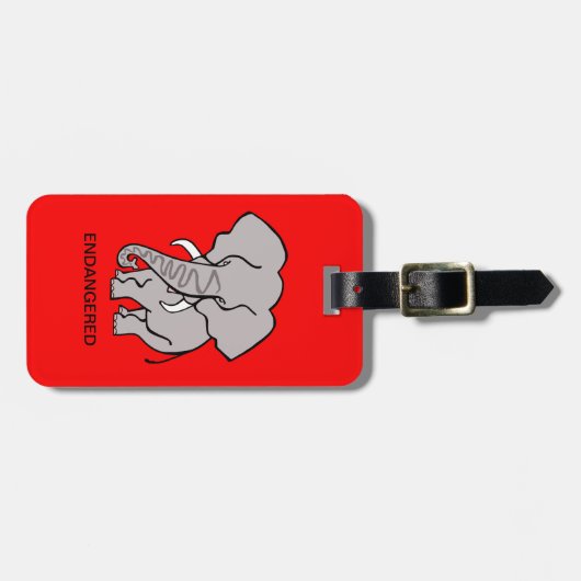 African ELEPHANT - Dierenactivist - Rood Bagagelabel (Voorkant horizontaal)