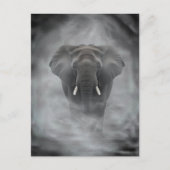African Elephant in Misty Fog Serene Impasto Briefkaart (Voorkant)