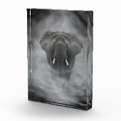 African Elephant in Misty Fog Serene Impasto Fotoblokken (Rechts)
