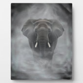 African Elephant in Misty Fog Serene Impasto Fotoplaat (Voorkant)