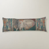 African Elephant India Etnische Tribal Boho Blauwg Lichaamskussen (Achterkant)