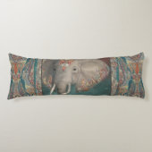 African Elephant India Etnische Tribal Boho Blauwg Lichaamskussen (Voorkant)