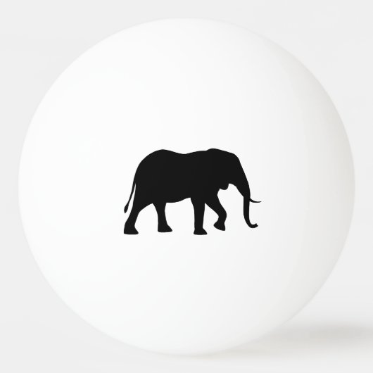 African Elephant Silhouette Pingpongbal (Voorkant)