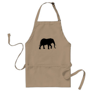 African Elephant Silhouette Standaard Schort
