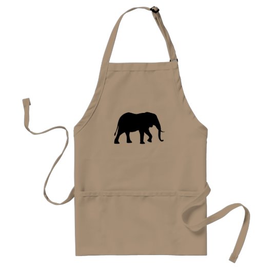 African Elephant Silhouette Standaard Schort (Voorkant)