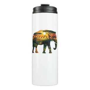 African Elephant Sunset Safari Natuur Lovers Shirt Thermosbeker