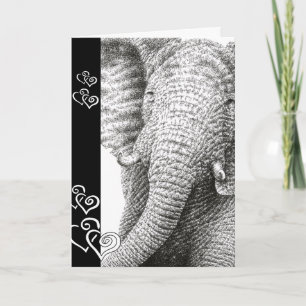 African Elephant Valentijn Kaart