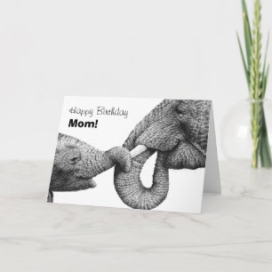 African Elephants Happy Birthday Mam Card Kaart