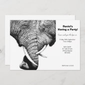 African Elephants Party-uitnodiging Kaart (Voorkant / Achterkant)
