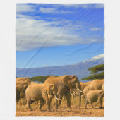 African Elephants Safari Fleece Deken (Voorkant)