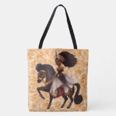African Equestrian Princess Grote Canvas tas (Voorkant)
