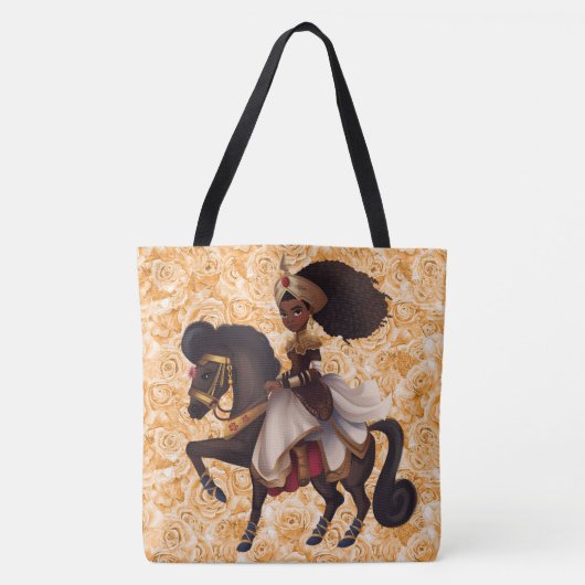 African Equestrian Princess Grote Canvas tas (Voorkant)