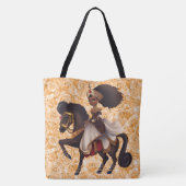 African Equestrian Princess Grote Canvas tas (Achterkant)