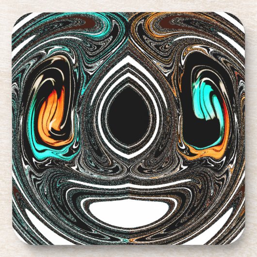 African Ethnic Doodle Zebra textured Art Print Bier Onderzetter (Voorkant)