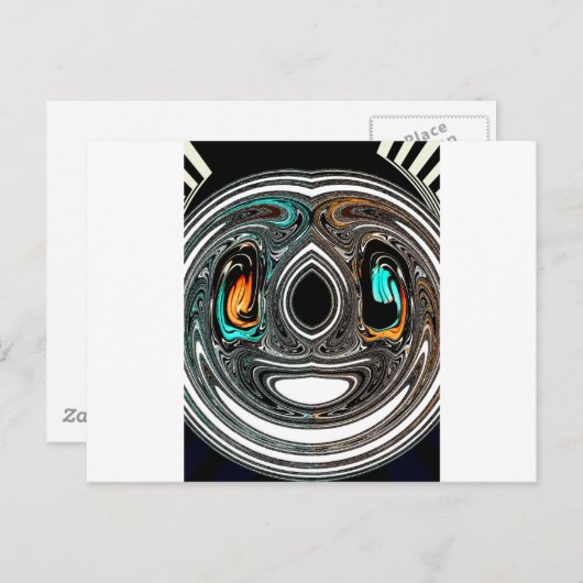 African Ethnic Doodle Zebra textured Art Print Briefkaart (Voorkant / Achterkant)