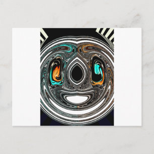 African Ethnic Doodle Zebra textured Art Print Briefkaart