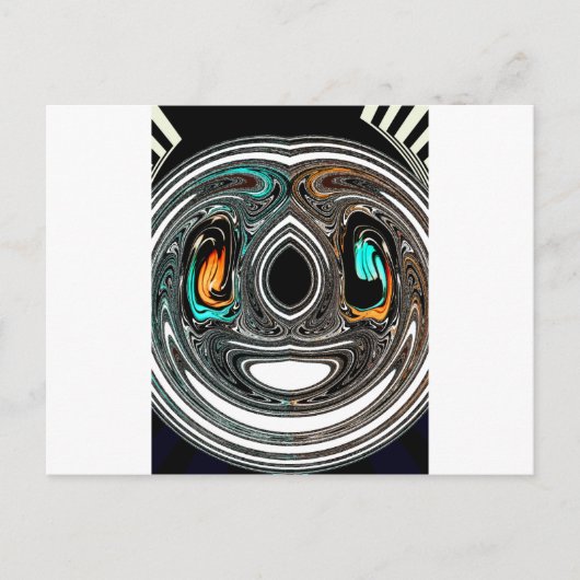 African Ethnic Doodle Zebra textured Art Print Briefkaart (Voorkant)