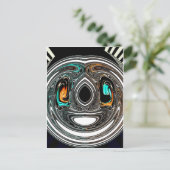 African Ethnic Doodle Zebra textured Art Print Briefkaart (Staand voorkant)