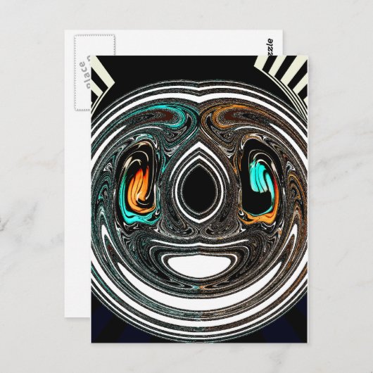 African Ethnic Doodle Zebra textured Art Print Briefkaart (Voorkant / Achterkant)