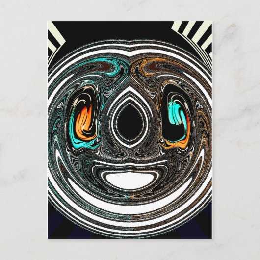 African Ethnic Doodle Zebra textured Art Print Briefkaart (Voorkant)