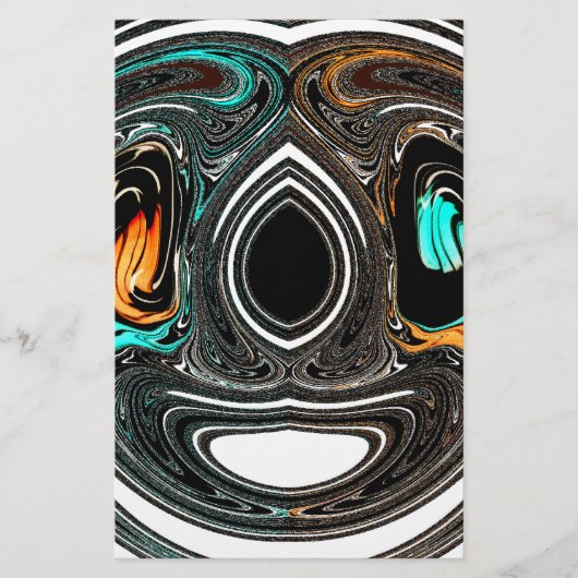 African Ethnic Doodle Zebra textured Art Print Briefpapier (Voorkant)