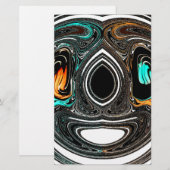 African Ethnic Doodle Zebra textured Art Print Briefpapier (Voorkant / Achterkant)