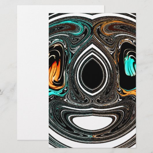 African Ethnic Doodle Zebra textured Art Print Briefpapier (Voorkant / Achterkant)