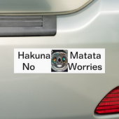 African Ethnic Doodle Zebra textured Art Print Bumpersticker (Op auto)