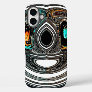 African Ethnic Doodle Zebra textured Art Print iPhone 16 Plus Hoesje