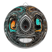 African Ethnic Doodle Zebra textured Art Print Dartbord (Voorkant)