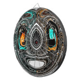 African Ethnic Doodle Zebra textured Art Print Dartbord (Voorkant Rechts)