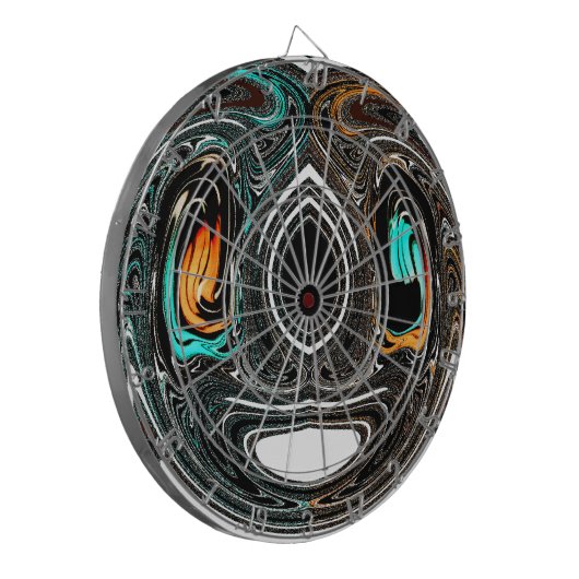 African Ethnic Doodle Zebra textured Art Print Dartbord (Voorkant Links)