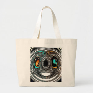 African Ethnic Doodle Zebra textured Art Print Grote Tote Bag