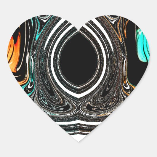 African Ethnic Doodle Zebra textured Art Print Hart Sticker (Voorkant)
