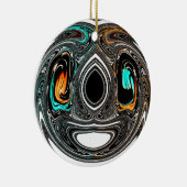 African Ethnic Doodle Zebra textured Art Print Keramisch Ornament (Rechts)