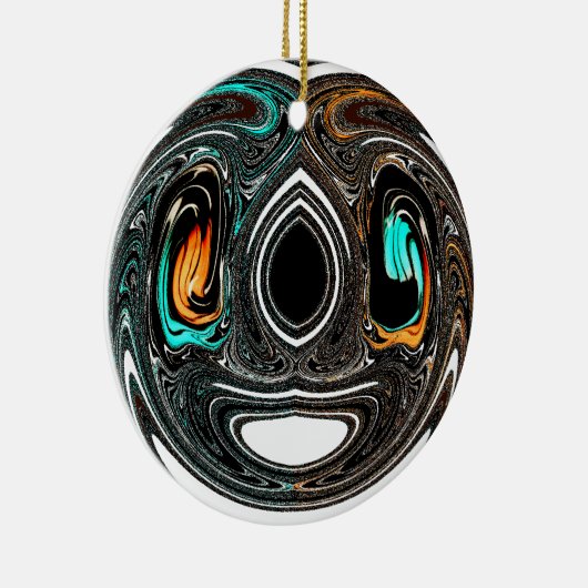 African Ethnic Doodle Zebra textured Art Print Keramisch Ornament (Rechts)